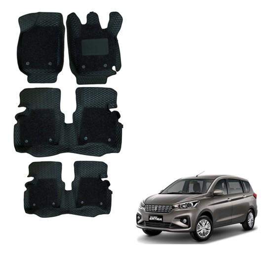 Maruti Suzuki Ertiga (2018) Luxurious 7D Mat Carpet - Black Colour