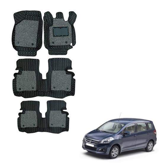 Maruti Suzuki Ertiga Spacious 7D Foot Mats - Black/Grey Colour