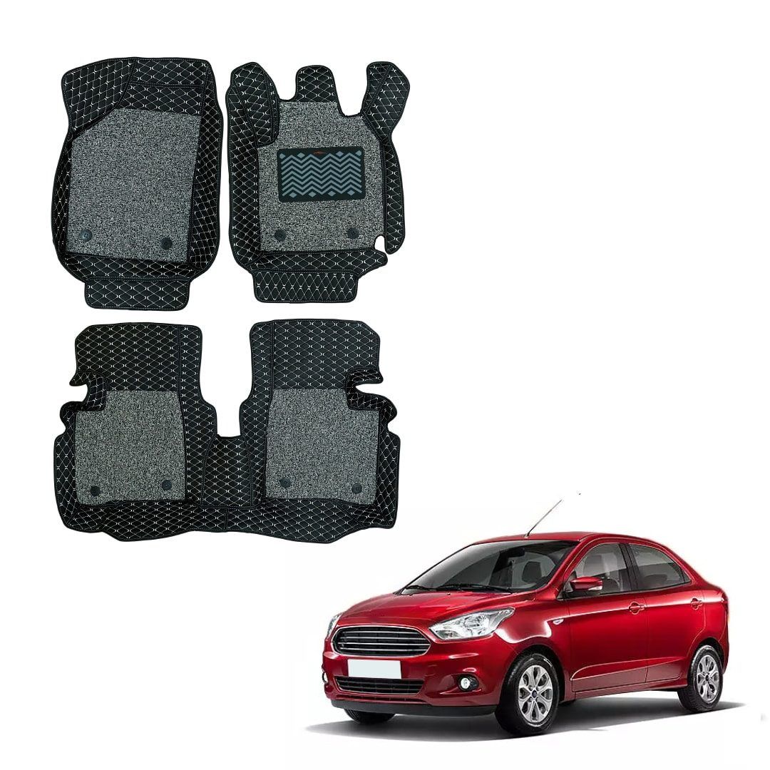 Ford Figo Aspire Illustrious Floor Mats - Black/Grey Colour