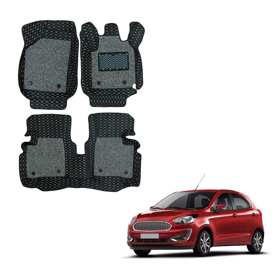 Ford Figo Illustrious 7D Mat Carpet - Black/Grey Colour