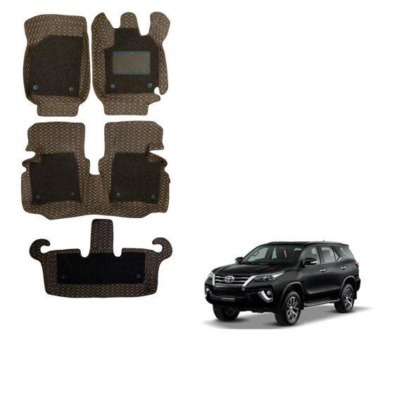 Toyota Fortuner (2016) Attractive Foot Mats - Brown Colour