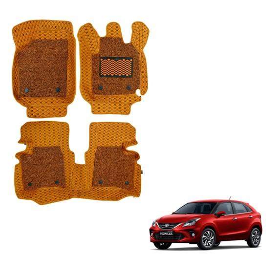 Toyota Glanza Premium 7D Foot Mats - Tan Colour