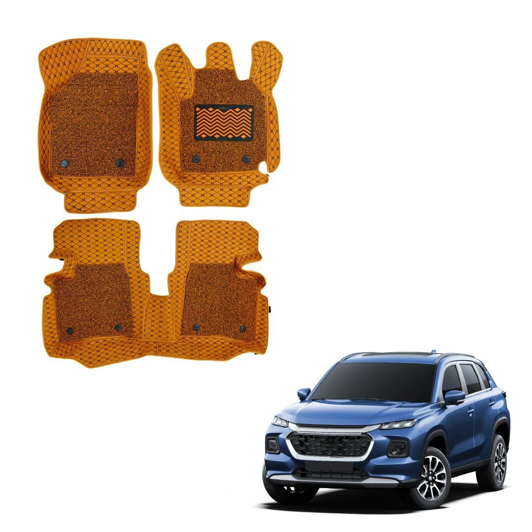 Maruti Suzuki Grand Vitara (2022) Luxury 7D Mat Carpet - Tan Colour