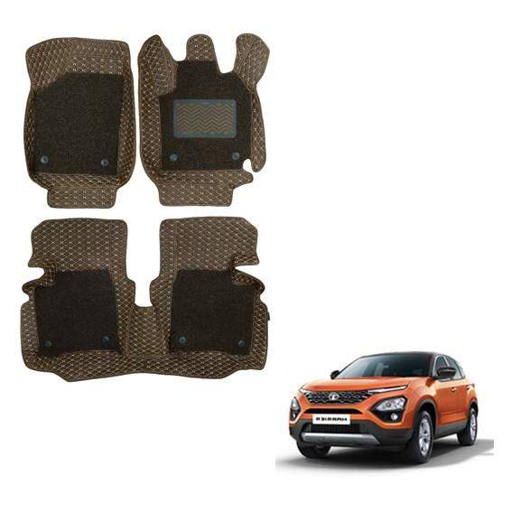 Tata Harrier Spacious Floor Mats - Brown Colour