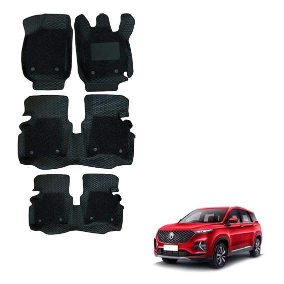 Deluxe Foot Mats for MG Hector Plus - Black Colour