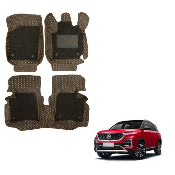 Luxury 7D Mats for MG Hector - Brown Colour