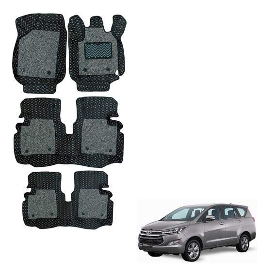 Toyota Innova Crysta (2016) Luxury Foot Mats - Black/Grey Colour