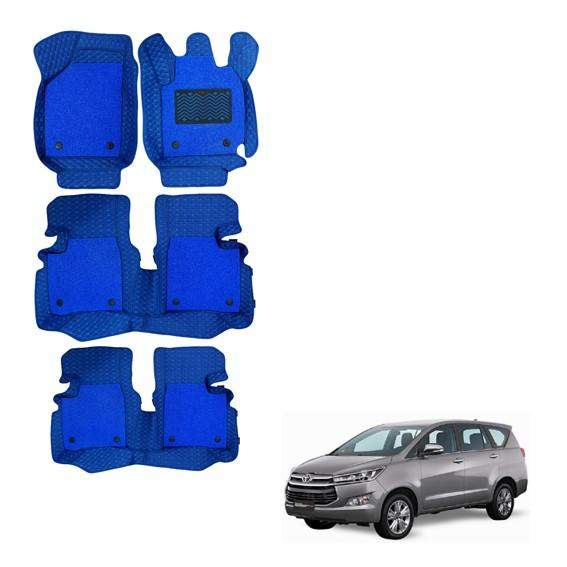 Toyota Innova Crysta (2016) Deluxe 7D Foot Mats - Blue Colour