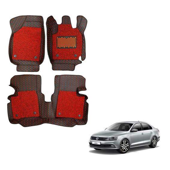 Volkswagen Jetta Luxurious Floor Mats - Black/Red Colour