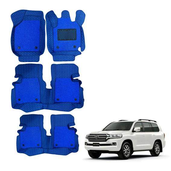 Toyota Land Cruiser Luxurious 7D Foot Mats - Blue Colour