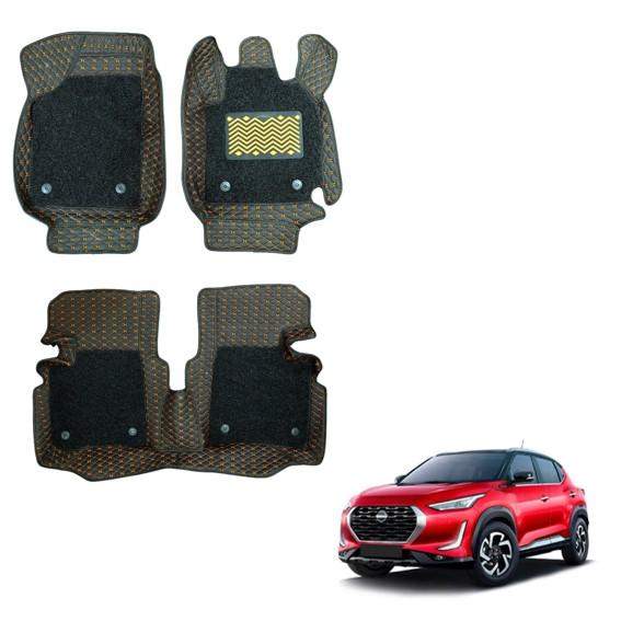 Nissan Magnite Luxury 7D Mats - Black/Tan Colour