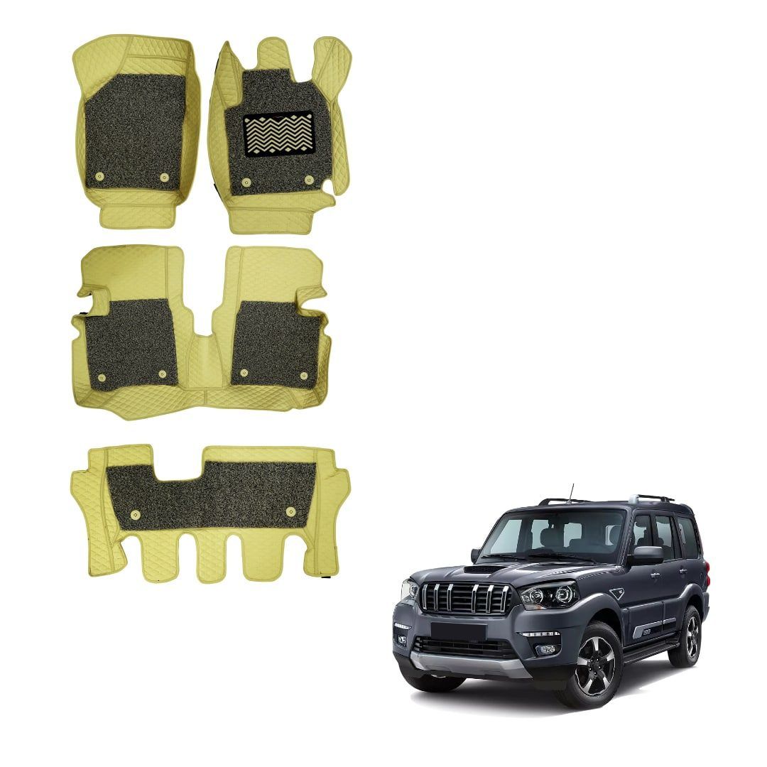 Mahindra Scorpio Classic Luxurious 7D Boot Mat - Beige Colour