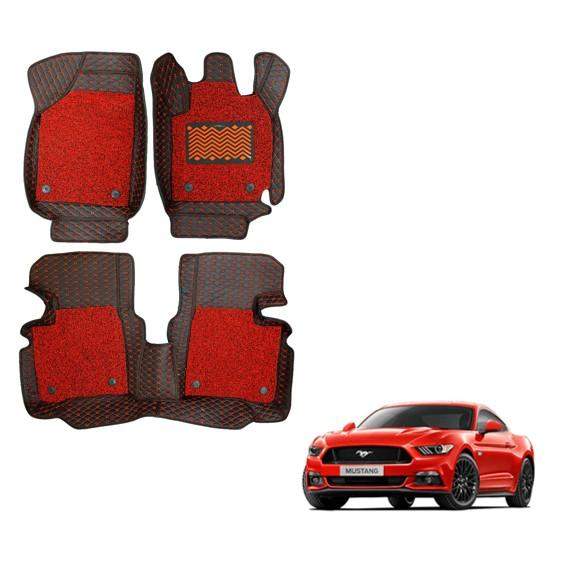 Ford Mustang Luxury 7D Mats - Black/Red Colour