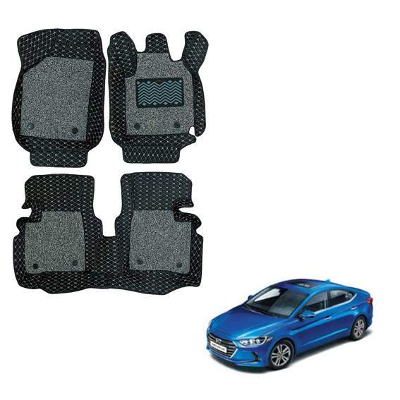 Hyundai New Elantra (2017) Premium Floor Mats - Black/Grey Colour