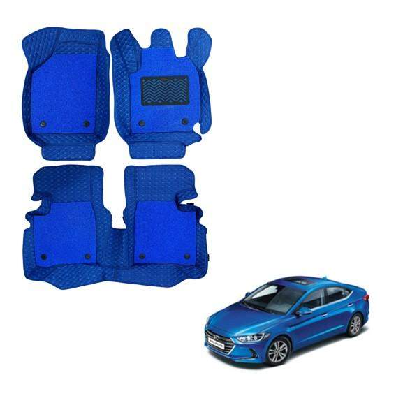 Hyundai Elantra (2017) Deluxe 7D Foot Mats - Blue Colour