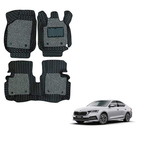 Illustrious Floor Mats for Skoda New Octavia - Black/Grey Colour