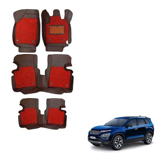 Tata New Safari Premium 7D Boot Mat - Black/Red Colour