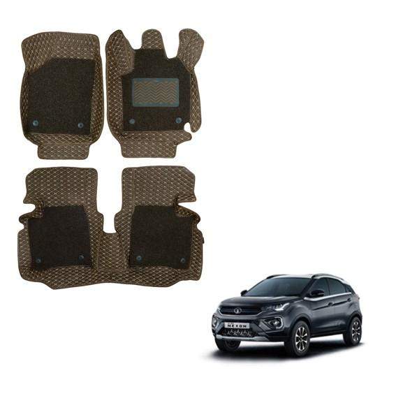 Tata Nexon Superior 7D Foot Mats - Brown Colour