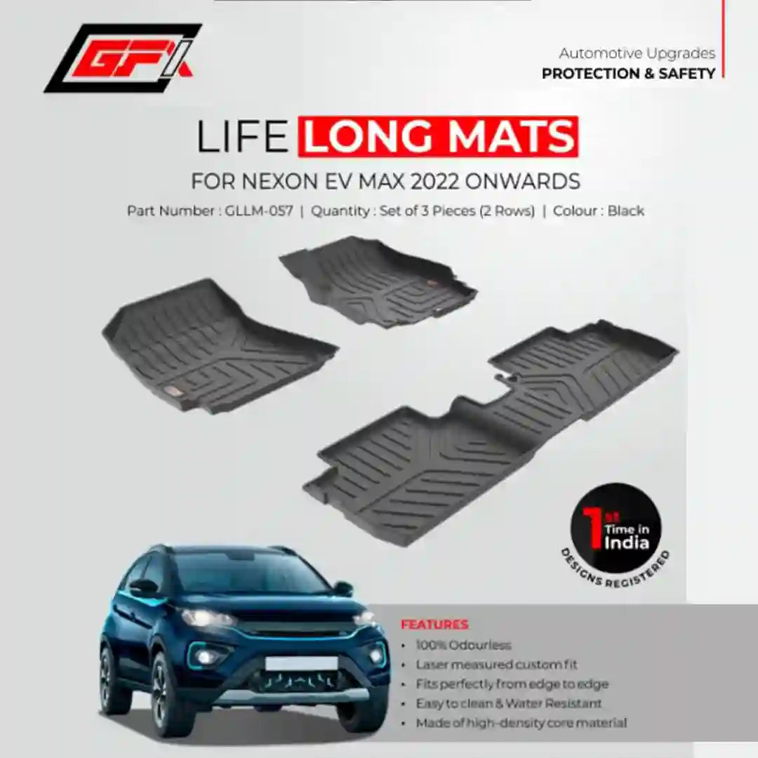 GFX Lifelong floor mats for Tata Nexon 2022 Onwards Set Of 3