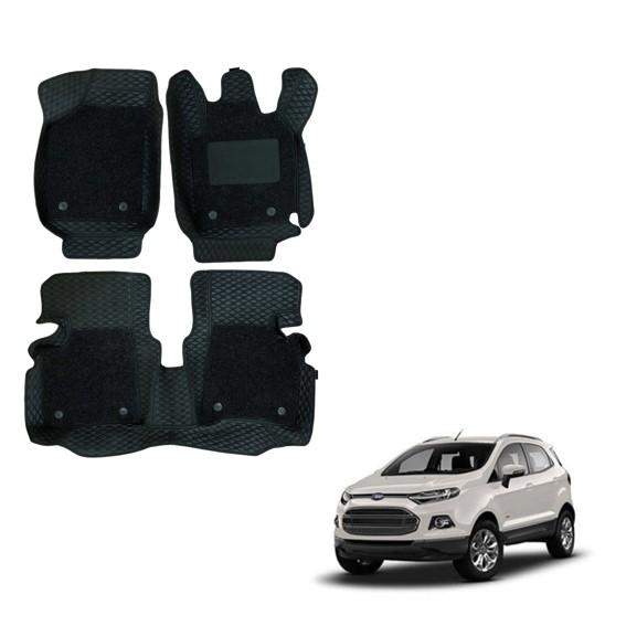 Ford EcoSport Luxurious 7D Foot Mats - Black Colour