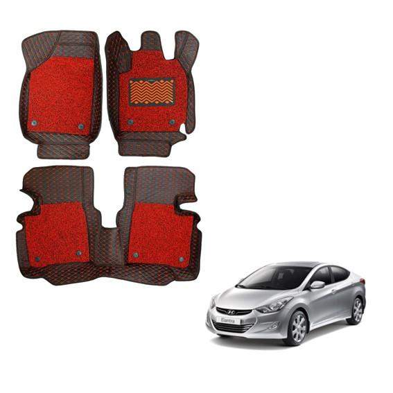 Hyundai Elantra Illustrious 7D Mat Carpet - Black/Red Colour