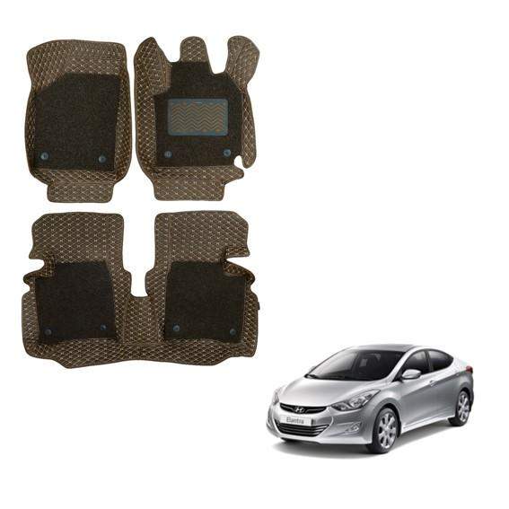 Hyundai Elantra Luxurious Foot Mats - Brown Colour