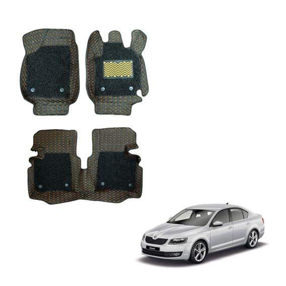 Skoda Octavia Luxurious 7D Mat Carpet - Silver/Tan Colour