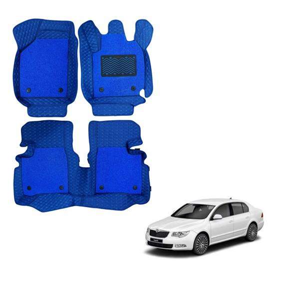 Skoda Superb Waterproof 7D Foot Mats - Blue Colour