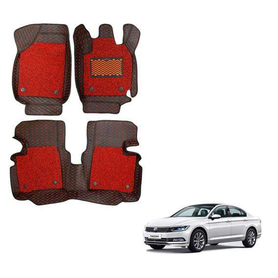 Volkswagen Passat Premium Floor Mats - Black/Red Colour