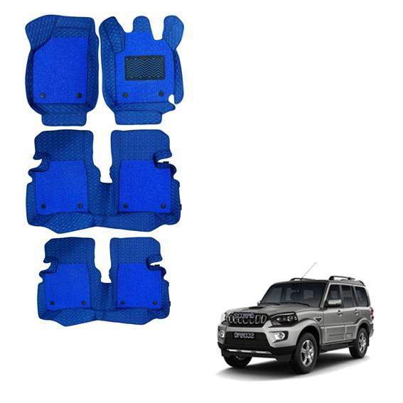 Mahindra Scorpio (2017) Premium 7D Foot Mats - Blue Colour