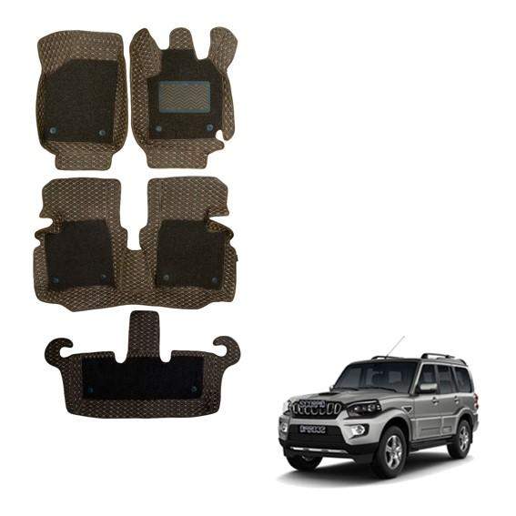 Mahindra Scorpio (2017) Spacious 7D Boot Mat - Brown Colour