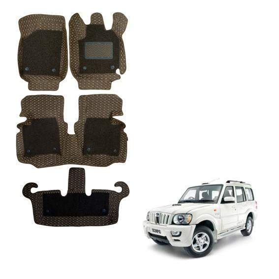 Mahindra Scorpio m-HAWK Attractive 7D Boot Mat - Brown Colour