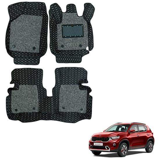 Kia Sonet Spacious Floor Mats - Black/Grey Colour