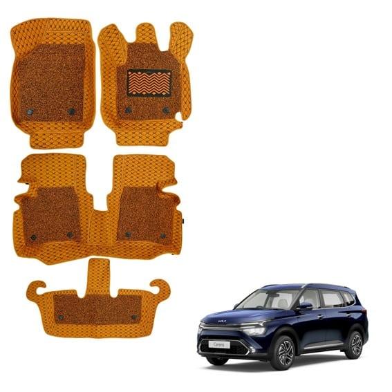 Kia Carens Premium 7D Foot Mats - Tan Colour