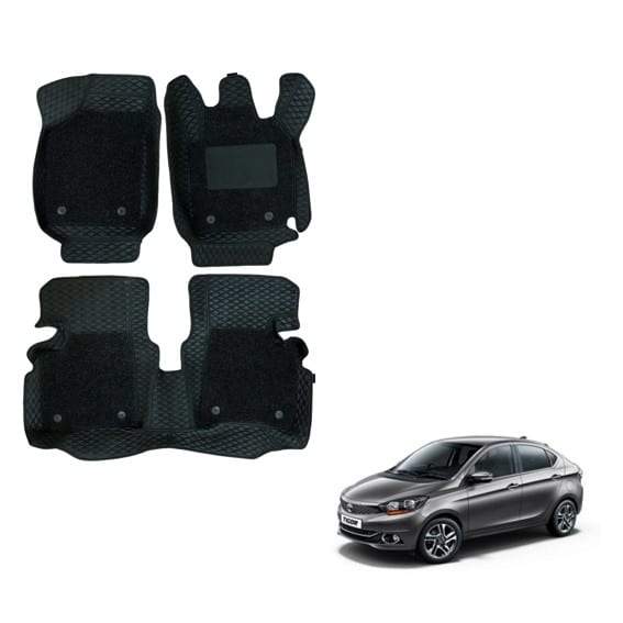 Tata Tigor Luxurious 7D Foot Mats - Black Colour