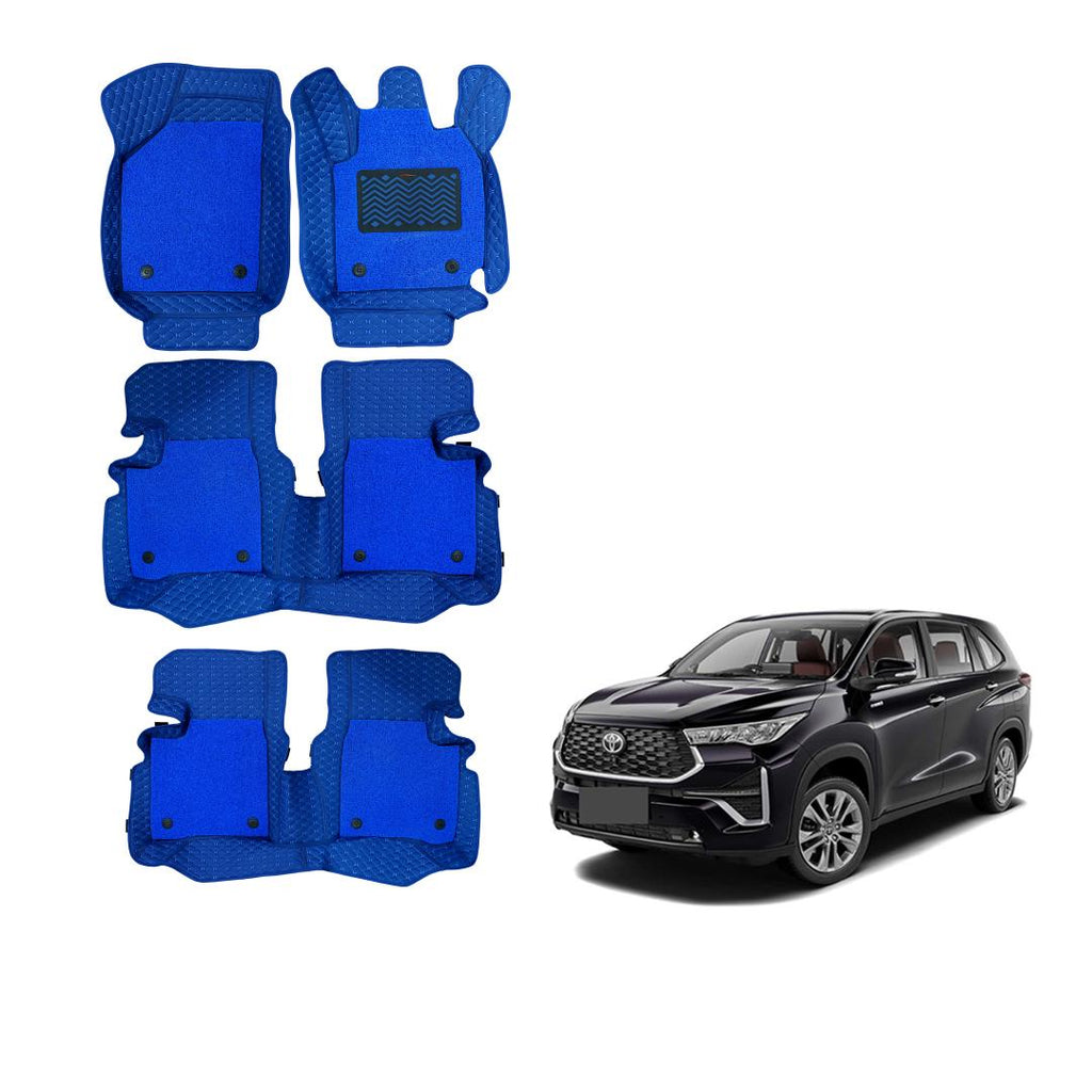 Toyota Innova Hycross Luxury 7D Foot Mats - Blue Colour