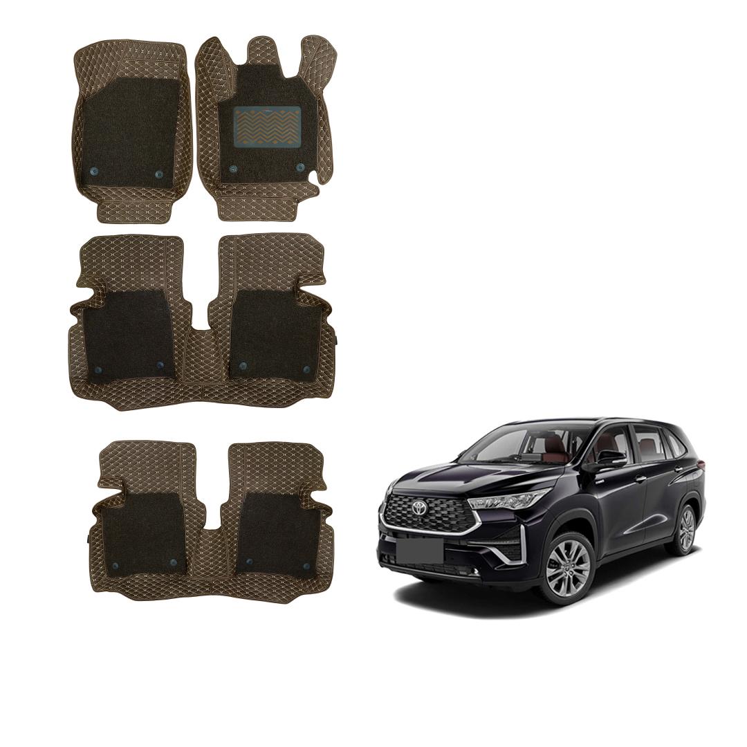 Toyota Innova Hycross Illustrious 7D Boot Mat - Brown Colour