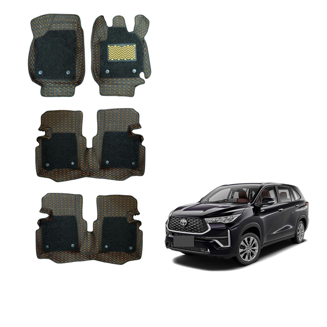 Toyota Innova Hycross Attractive Floor Mats - Black/Tan Colour