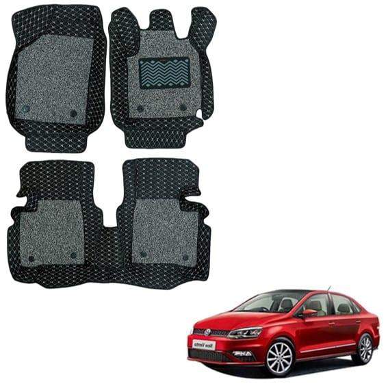 Luxury Floor Mats for Volkswagen Vento - Black/Grey Colour