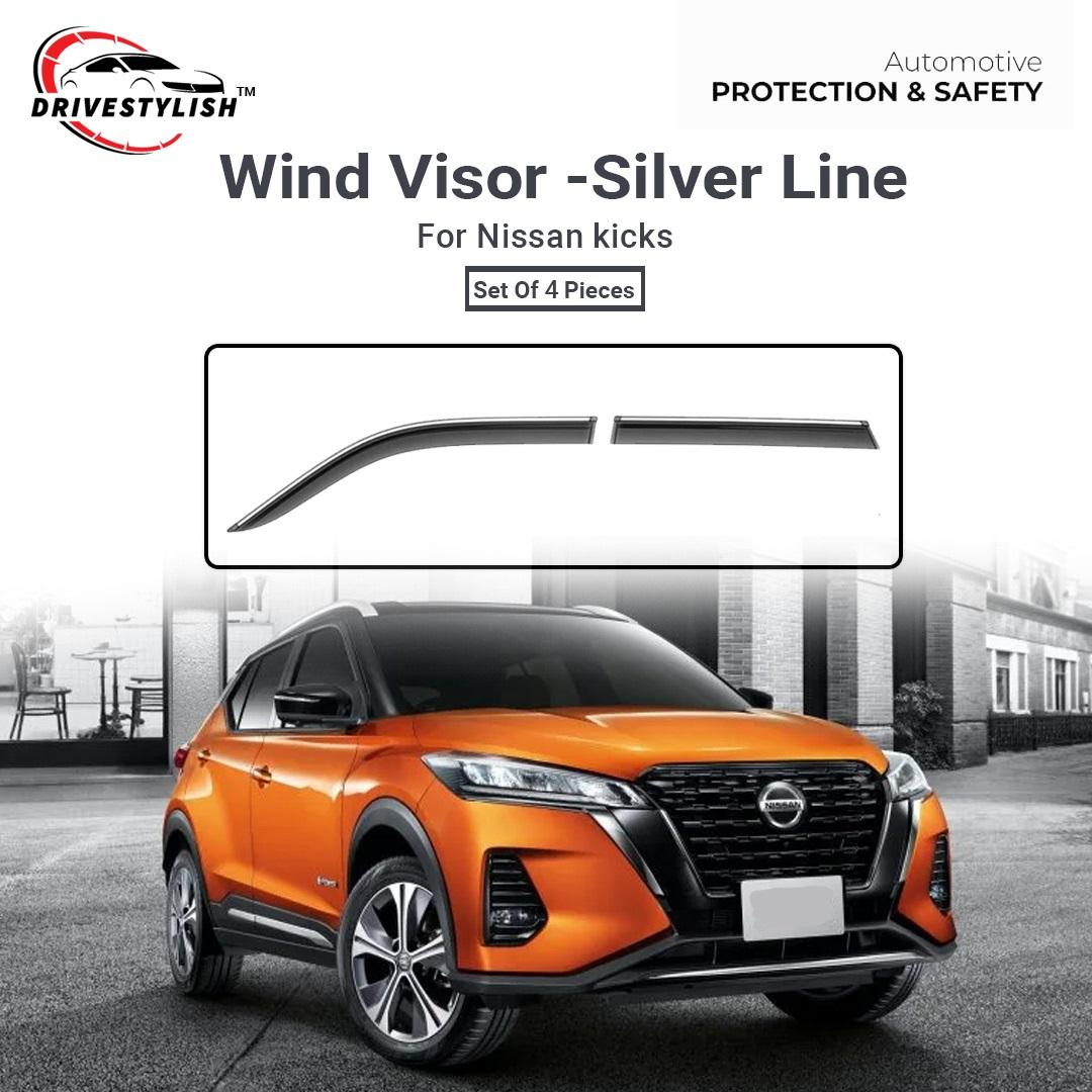 Nissan Kicks Wind Visor – Silver Line