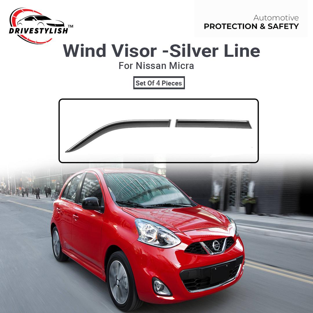 Nissan Micra Wind Visor – Silver Line