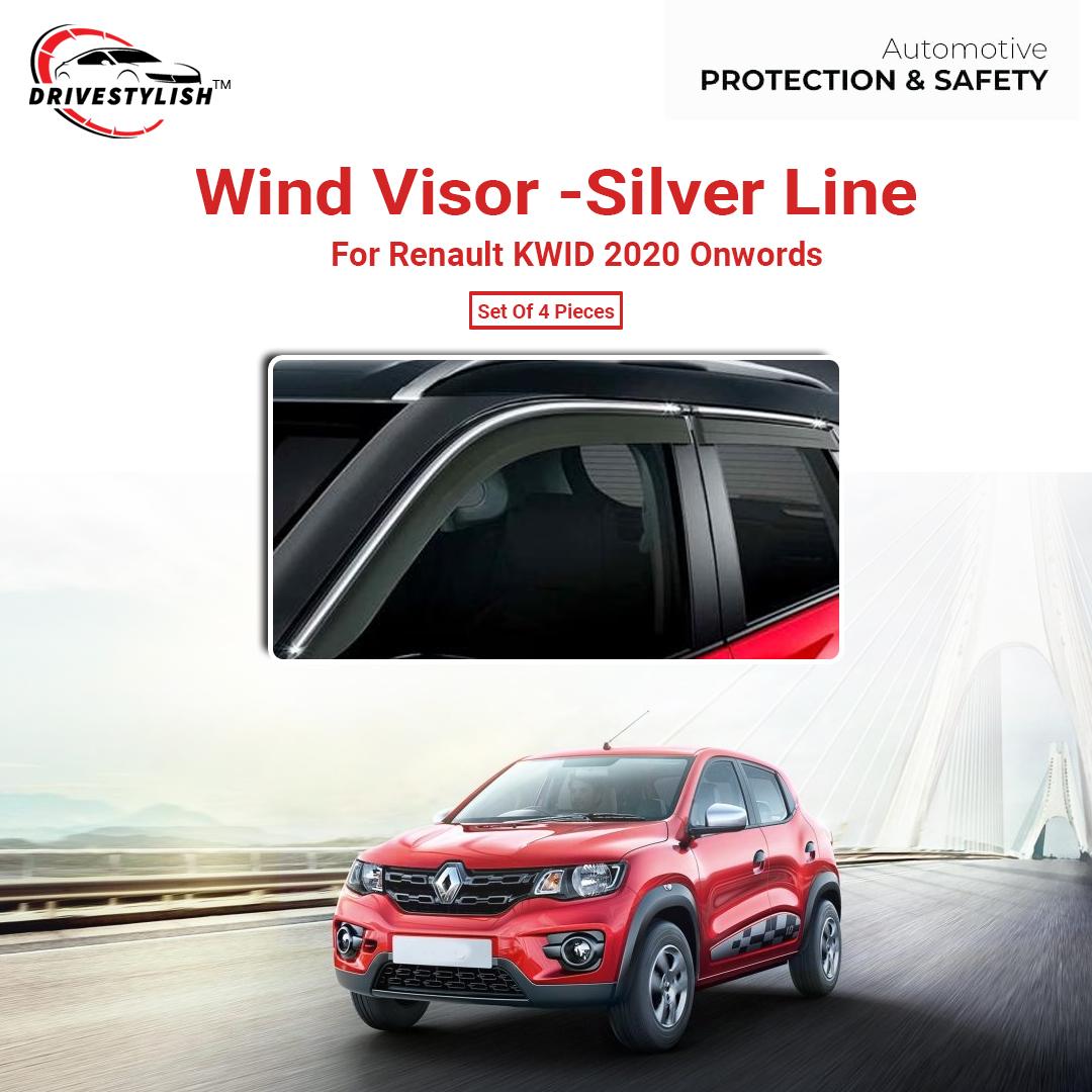 Renault KWID Wind Visor – Silver Line