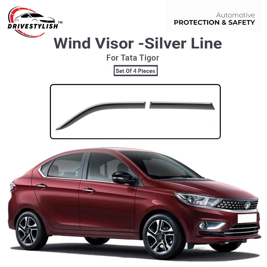 Tata Tigor Wind Visor - Silver Line