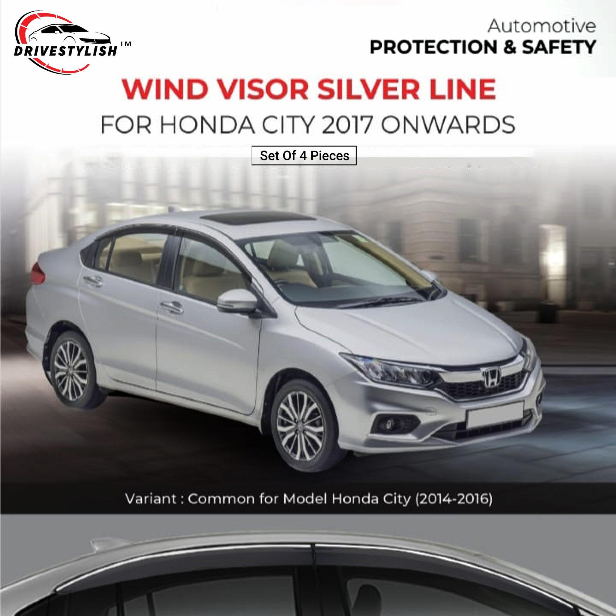 Honda City (2017) Door Visor – Silver Line