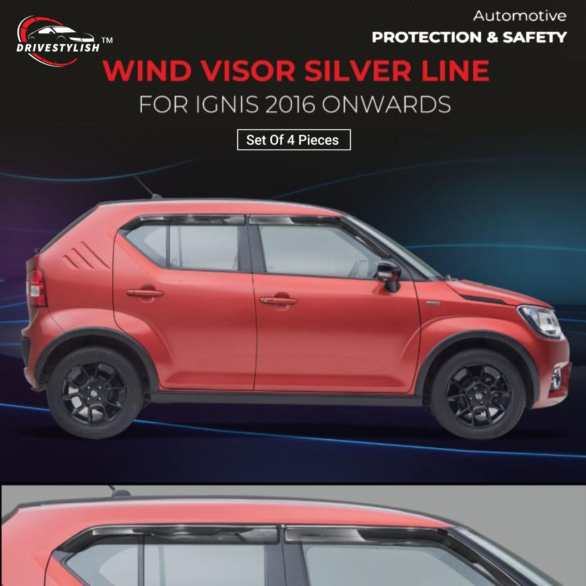 Maruti Suzuki Ignis Wind Visor - Silver Line