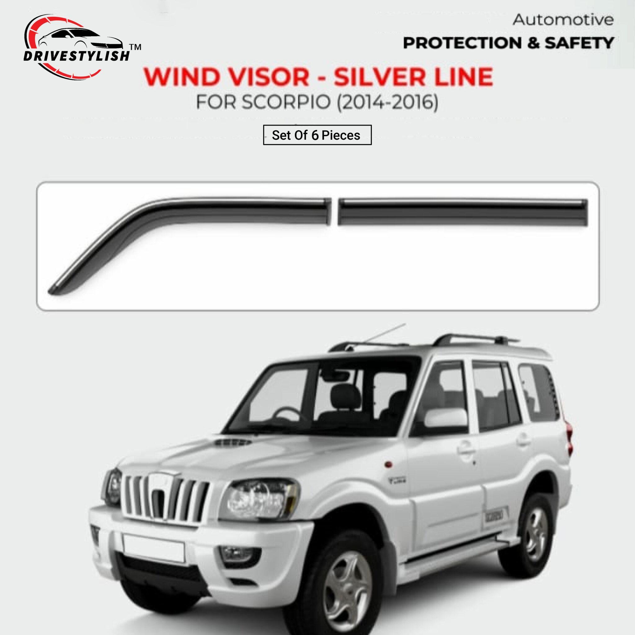 Mahindra Scorpio (2014) Wind Visor – Silver Line