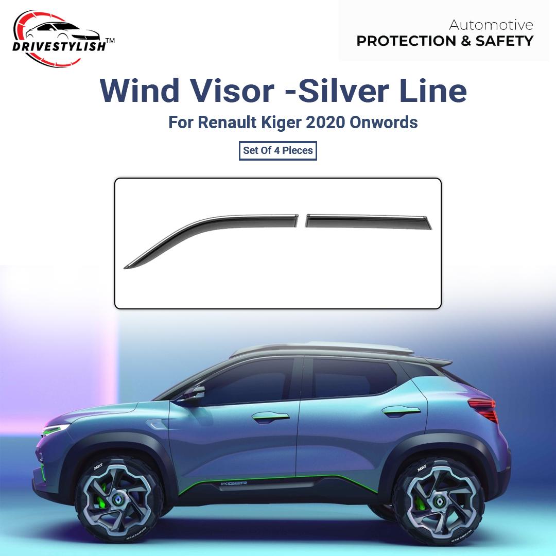 Buy Renault Kiger Wind Visor Along Silver Line