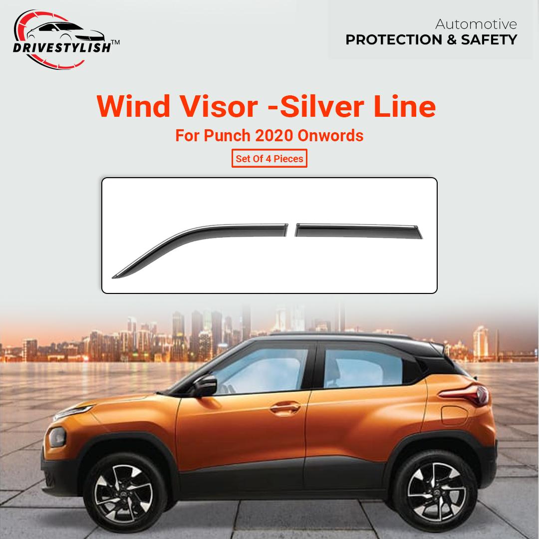 Tata Punch Wind Visor - Silver Line