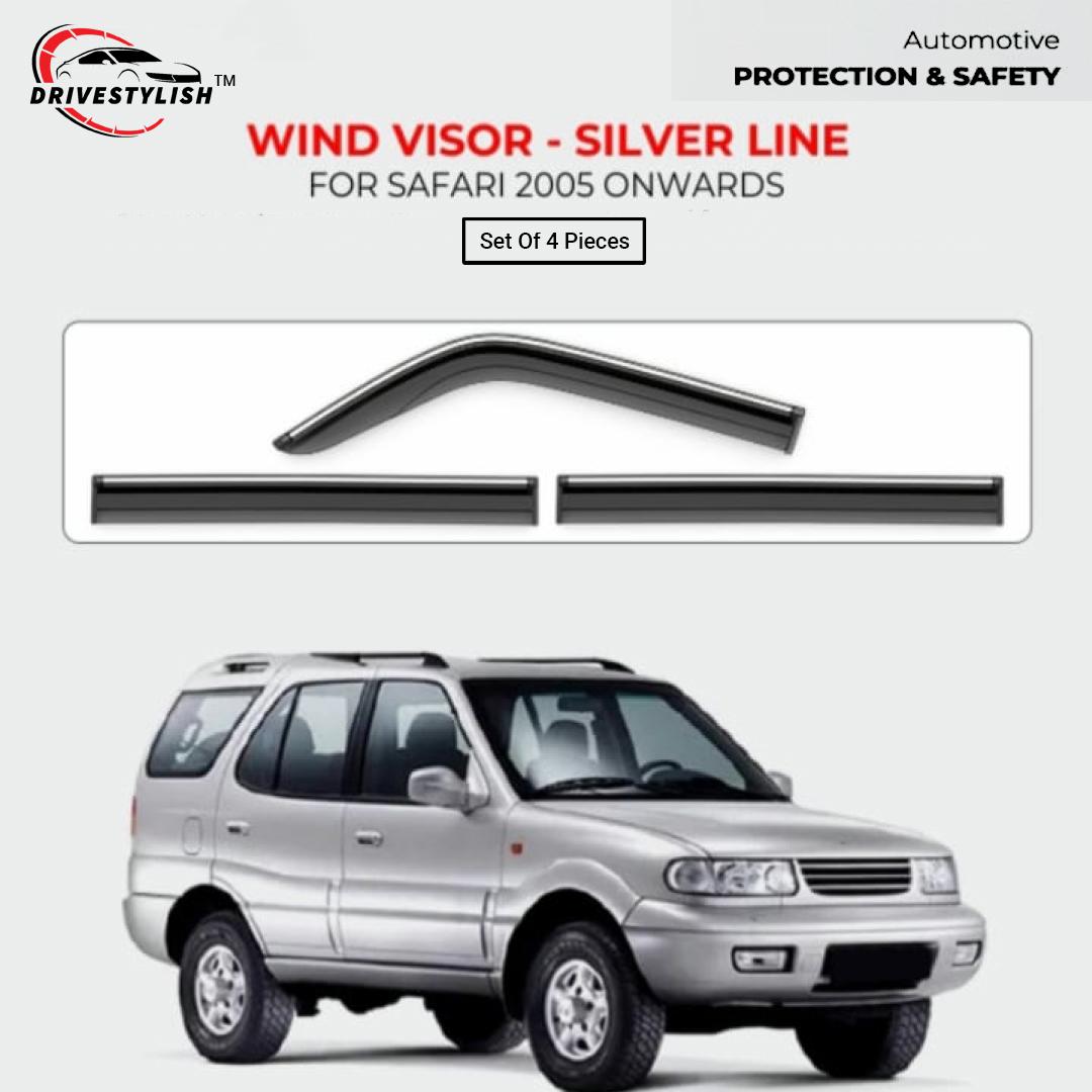 Tata Safari Wind Visor – Chrome Insert