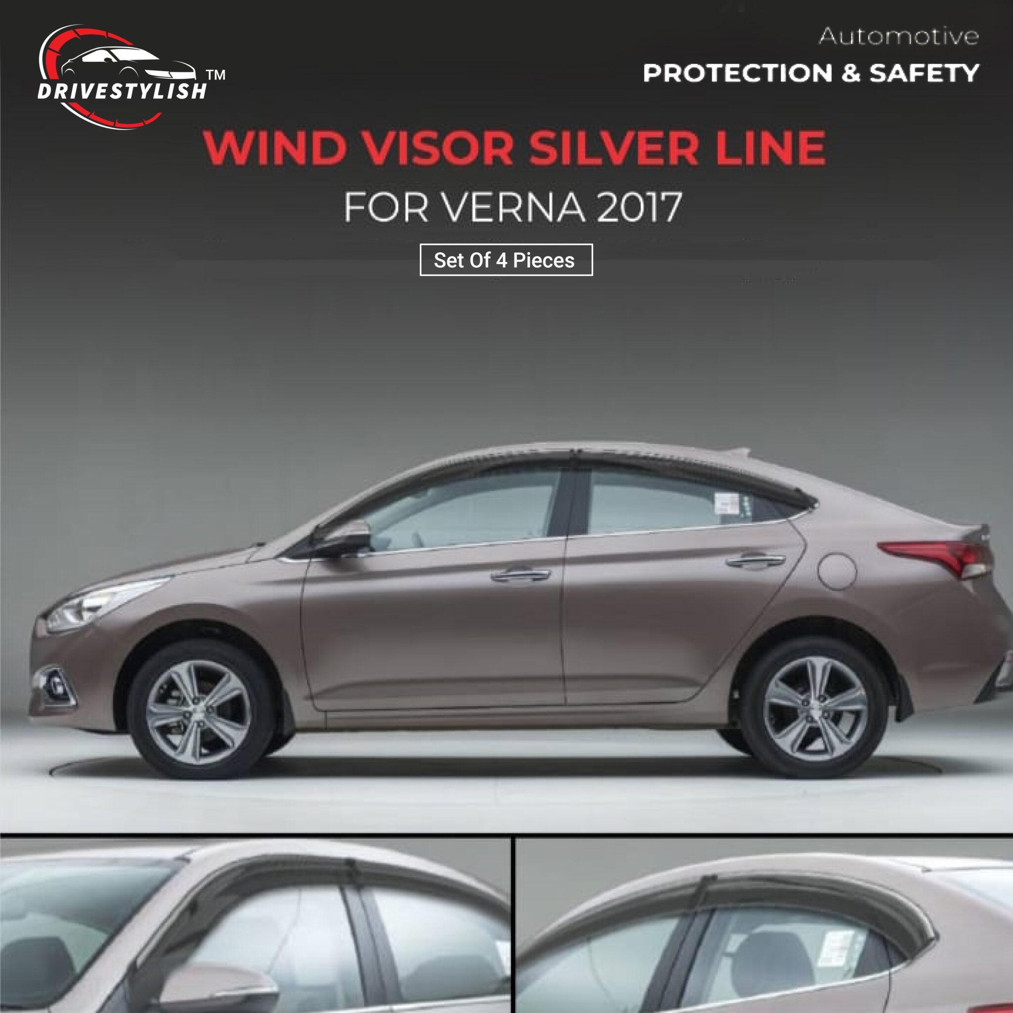 Hyundai Verna (2017) Wind Visor – Silver Line